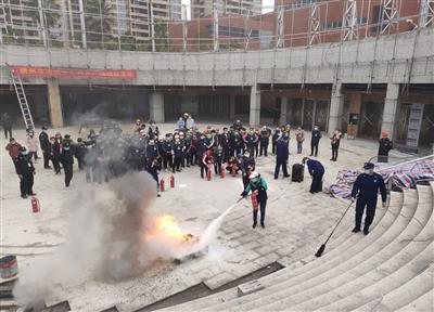 橫縣市民中心項(xiàng)目開展開業(yè)前消防安全演練